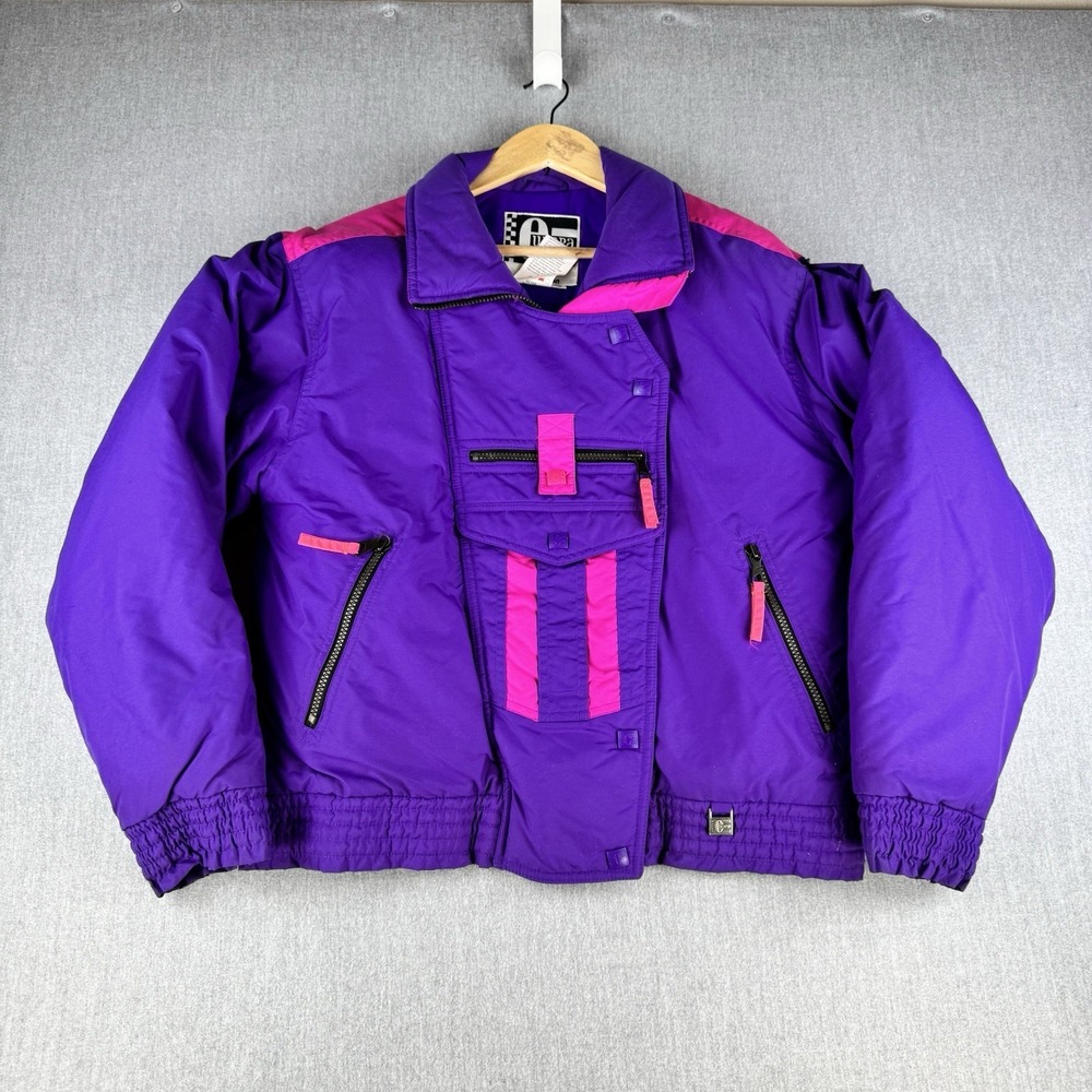 Vintage Helly Hansen Europa Ski Jacket Purple Pink Sz 12 Made Korea 90s - Picture 2 of 16